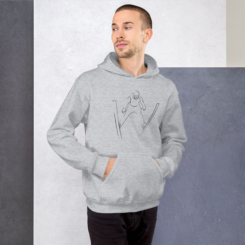 Men Ski Jumper Hoodie Sports Grey